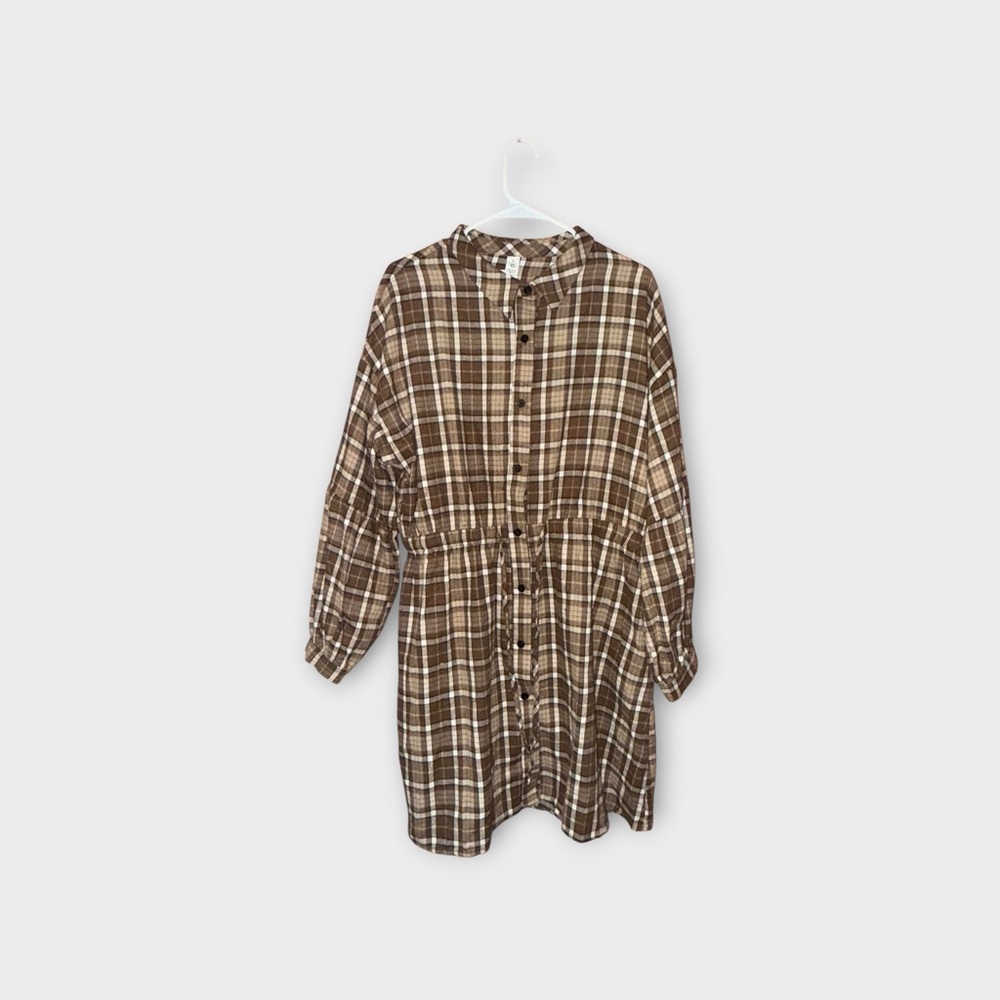 Plaid Brown Midi Dress